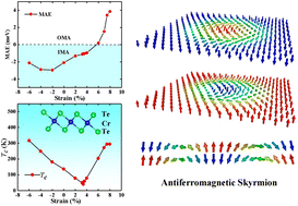 Graphical abstract: Strain-induced magnetic phase transition, magnetic anisotropy switching and bilayer antiferromagnetic skyrmions in van der Waals magnet CrTe2