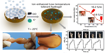 Graphical abstract: Fabrication of an ion-enhanced low-temperature tolerant graphene/PAA/KCl hydrogel and its application for skin sensors