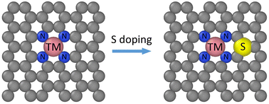 Graphical abstract: Role of heteroatom-doping in enhancing catalytic activities and the stability of single-atom catalysts for oxygen reduction and oxygen evolution reactions