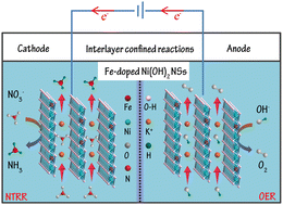 Graphical abstract: Efficient interlayer confined nitrate reduction reaction and oxygen generation enabled by interlayer expansion