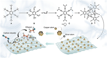 Graphical abstract: Graphdiyne supported Ag–Cu tandem catalytic scheme for electrocatalytic reduction of CO2 to C2+ products