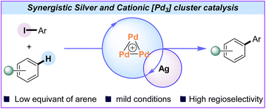 Graphical abstract: Non-directed C–H arylation of electron-deficient arenes by synergistic silver and Pd3 cluster catalysis