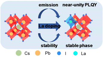 Graphical abstract: Highly stable lanthanide-doped CsPbI3 perovskite nanocrystals with near-unity quantum yield for efficient red light-emitting diodes