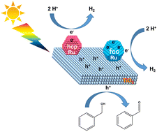 Graphical abstract: Crystal phase engineering of Ru for simultaneous selective photocatalytic oxidations and H2 production