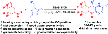 Graphical abstract: Phase-transfer catalyzed Michael/ammonolysis cascade reactions of enaminones and olefinic azlactones: a new approach to structurally diverse quinoline-2,5-diones