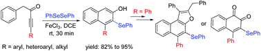 Graphical abstract: FeCl3-mediated selenylative benzannulation of aryl alkynones to 3-selenyl β-naphthols