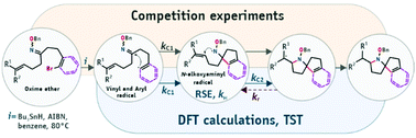 Graphical abstract: Experimental and theoretical study of the mechanism and rate constants of the sequential 5-exo-trig spirocyclization involving vinyl, aryl and N-alkoxyaminyl radicals