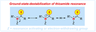 Graphical abstract: Transamidation of thioamides with nucleophilic amines: thioamide N–C(S) activation by ground-state-destabilization