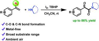 Graphical abstract: Iodine–TBHP mediated efficient synthesis of α-ketoamides from vinyl azides and amines under mild conditions