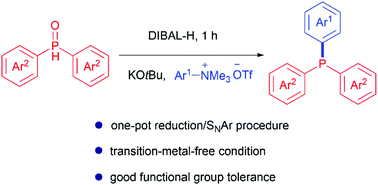 Graphical abstract: Synthesis of triarylphosphines from arylammonium salts via one-pot transition-metal-free C–P coupling