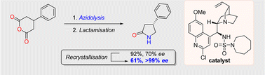 Graphical abstract: Catalytic, asymmetric azidations at carbonyls: achiral and meso-anhydride desymmetrisation affords enantioenriched γ-lactams