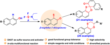 Graphical abstract: [4 + 2] cycloaddition reactions of β-naphtha-1-thioquinones generated from 2-naphthols and DAST