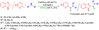 Graphical abstract: A convenient synthesis of N-(hetero)arylamides by the oxidative coupling of methylheteroarenes with amines