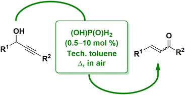Graphical abstract: Meyer–Schuster rearrangement of propargylic alcohols mediated by phosphorus-containing Brønsted acid catalysts