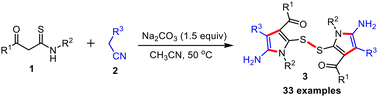 Graphical abstract: Synthesis of pyrrole disulfides via umpolung of β-ketothioamides