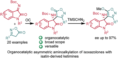 Graphical abstract: Organocatalytic enantioselective Mannich reaction of isoxazol-5(4H)-ones to isatin-derived ketimines