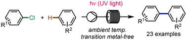 Graphical abstract: Photoinduced arylation of chloroarenes in flow: synthesis of unsymmetrical biaryls