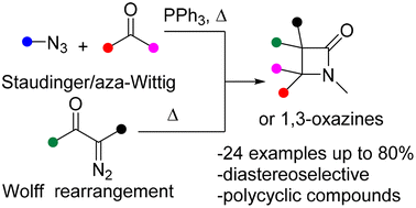 Graphical abstract: In situ generation of imines by the Staudinger/aza-Wittig tandem reaction combined with thermally induced Wolff rearrangement for one-pot three-component β-lactam synthesis