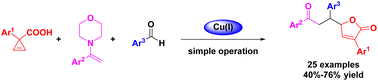 Graphical abstract: Copper-catalyzed multicomponent assembly of γ-butenolides via the interception of carbonyl ylides with iminium ions