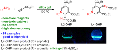 Graphical abstract: Solid-state silica gel-catalyzed synthesis of fluorescent polysubstituted 1,4- and 1,2-dihydropyridines