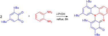 Graphical abstract: A new heteropentacyclic system via coupling sterically crowded o-benzoquinone with o-phenylenediamines