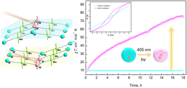 Graphical abstract: Photoinduced magnetic hysteresis in a cyanide-bridged two-dimensional [Mn2W] coordination polymer