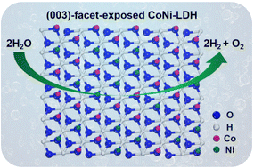 Graphical abstract: A solvent-induced crystal-facet effect of nickel–cobalt layered double hydroxides for highly efficient overall water splitting