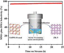 Graphical abstract: Exclusive SAPO-seeded synthesis of ZK-5 zeolite for selective synthesis of methylamines