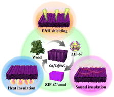 Graphical abstract: ZIF-67/wood derived self-supported carbon composites for electromagnetic interference shielding and sound and heat insulation