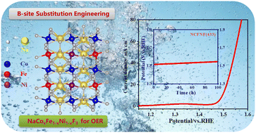 Graphical abstract: B-site substitution in NaCo1−2xFexNixF3 perovskites for efficient oxygen evolution