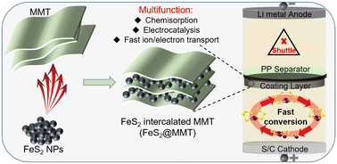 Graphical abstract: FeS2 intercalated montmorillonite as a multifunctional separator coating for high-performance lithium–sulfur batteries