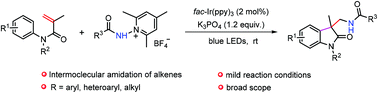 Graphical abstract: Visible-light-promoted radical amidoarylation of arylacrylamides towards amidated oxindoles