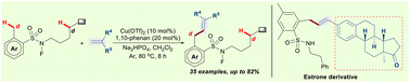 Graphical abstract: Copper-catalyzed fluoroamide-directed remote benzylic C–H olefination: facile access to internal alkenes