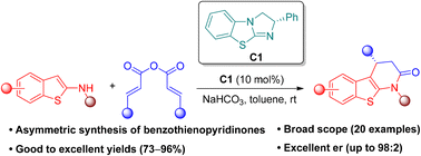 Graphical abstract: Isothiourea-catalysed enantioselective annulation of 2-aminobenzothiophenes with α,β-unsaturated anhydrides