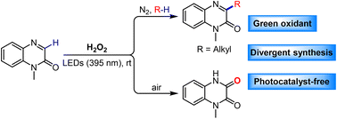 Graphical abstract: Divergent synthesis of quinoxalin-2(1H)-one derivatives through photoinduced C–H functionalization without a photocatalyst