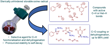Graphical abstract: Diacetyliminoxyl as a selective radical reagent for organic synthesis: dehydrogenation and dehydrogenative C–O coupling reactions