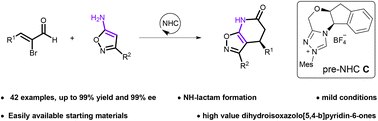 Graphical abstract: N-heterocyclic carbene-catalyzed direct enantioselective synthesis of dihydroisoxazolo[5,4-b]pyridin-6-ones