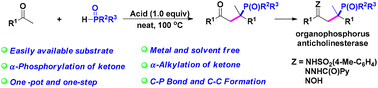 Graphical abstract: An efficient direct phosphinylation and alkylation of ketones to construct C–P and C–C bonds: access to α,α-disubstituted γ-ketophosphine oxides