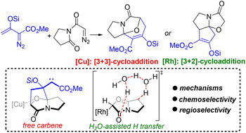 Graphical abstract: Mechanistic insights into catalyst-dependent divergent cycloaddition reactions via discrimination between diazo compounds