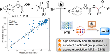Graphical abstract: HTE and machine learning-assisted development of iridium(i)-catalyzed selective O–H bond insertion reactions toward carboxymethyl ketones