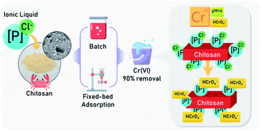 Graphical abstract: Facile fabrication of a phosphonium-based ionic liquid impregnated chitosan adsorbent for the recovery of hexavalent chromium