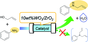 Graphical abstract: Selective monoallylation of anilines to N-allyl anilines using reusable zirconium dioxide supported tungsten oxide solid catalyst
