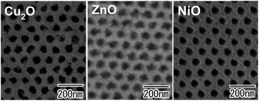 Graphical abstract: Preparation of ordered nanohole array structures by anodization of prepatterned Cu, Zn, and Ni