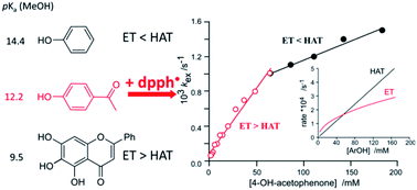 Graphical abstract: Concentration-dependent HAT/ET mechanism of the reaction of phenols with 2,2-diphenyl-1-picrylhydrazyl (dpph˙) in methanol