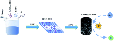 Graphical abstract: Three-dimensional reduced graphene oxide decorated with cobalt metaphosphate as high cost-efficiency electrocatalysts for the hydrogen evolution reaction