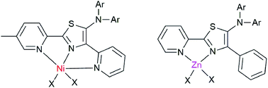 Graphical abstract: 5-N-Arylaminothiazoles with pyridyl groups and their first-row transition metal complexes: synthesis, photophysical properties, and Zn sensing