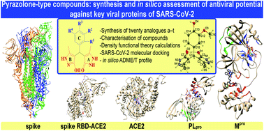 Graphical abstract: Pyrazolone-type compounds: synthesis and in silico assessment of antiviral potential against key viral proteins of SARS-CoV-2