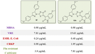 Graphical abstract: Development of novel isatin thiazolyl-pyrazoline hybrids as promising antimicrobials in MDR pathogens