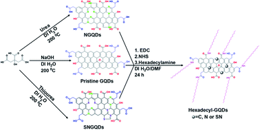 Graphical abstract: Hexadecylamine functionalised graphene quantum dots as suitable nano-adsorbents for phenanthrene removal from aqueous solution