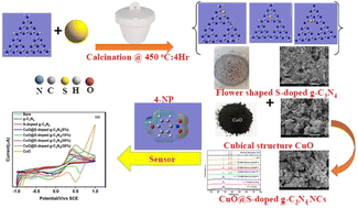 Graphical abstract: Synthesis and characterization of CuO@S-doped g-C3N4 based nanocomposites for binder-free sensor applications